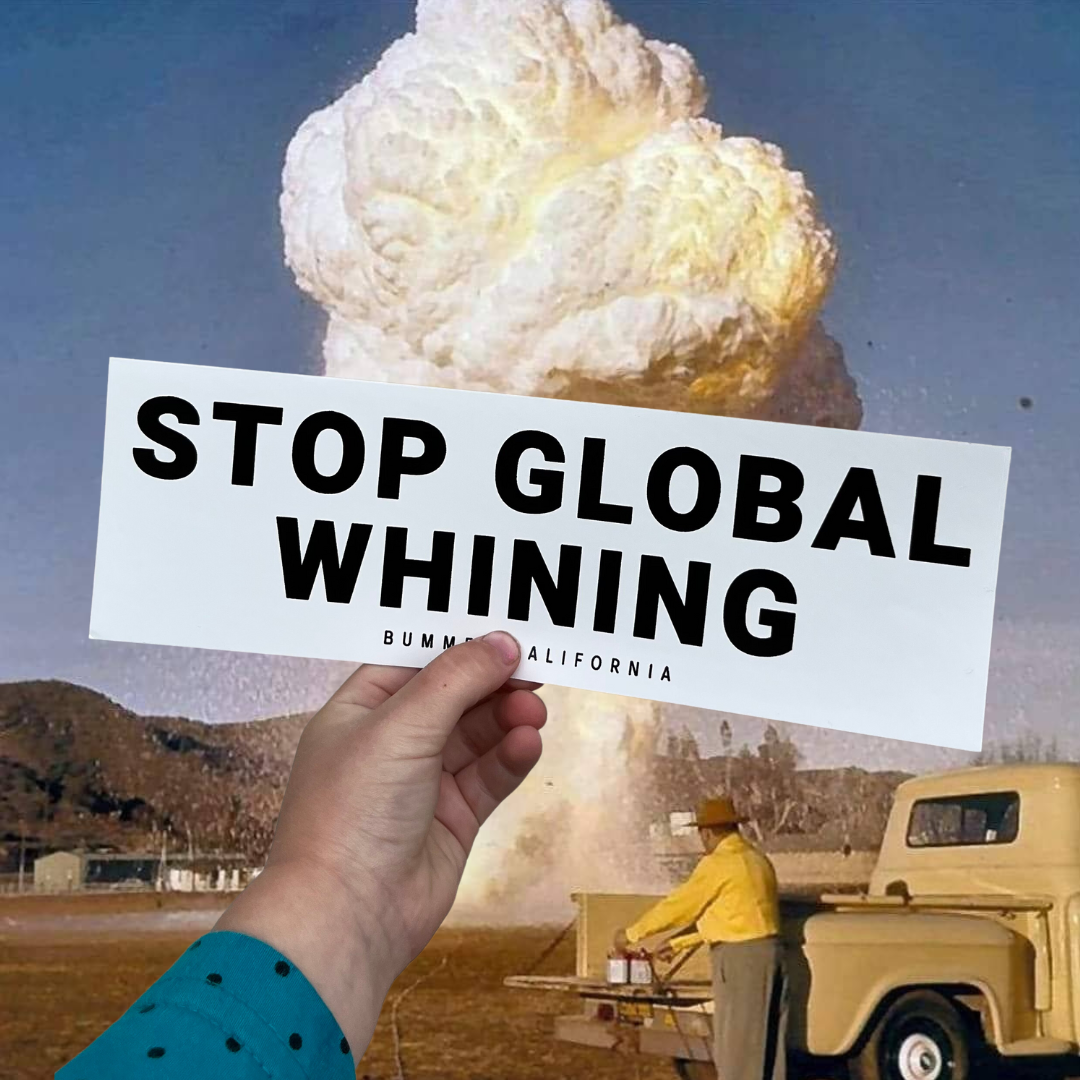 STOP GLOBAL WHINING STICKER